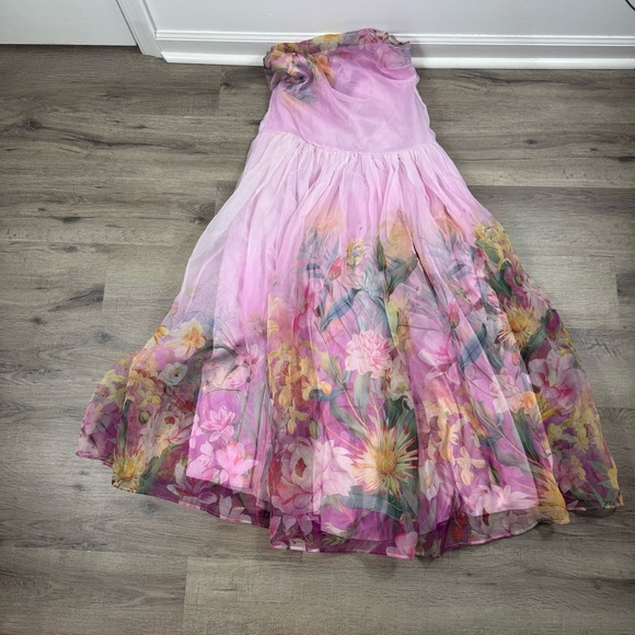 BHLDN Kendall High-Neck Scarf Floral Organza Maxi Dress Medium NEW Formal Event - Picture 3 of 15